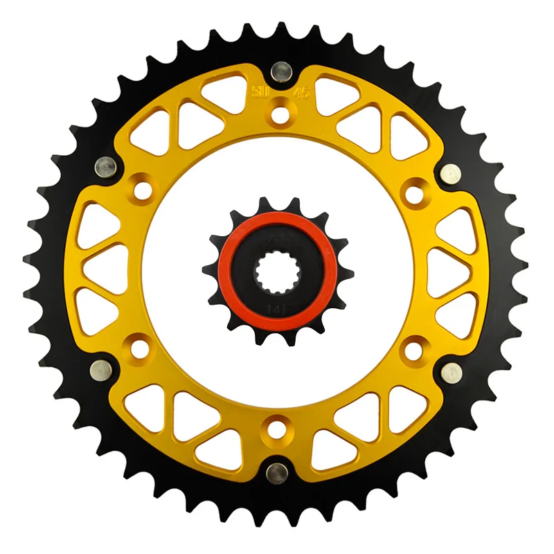 Motorcycle Parts 45 14 T Front & Rear Sprockets Kit for SUZUKI DR Z400