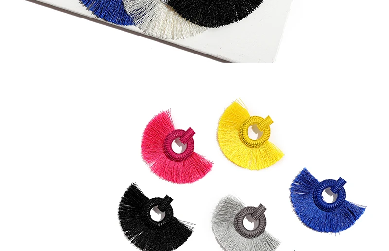 Bohemain Women Tassel Earrings Bijoux Cotton Vintage Fan Fringe Statement Earings Fashion Jewelry Wedding Drop Earrings (2)