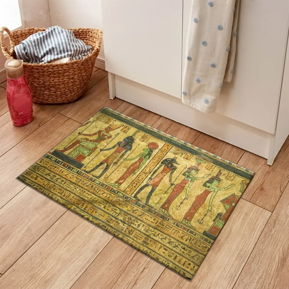 Ancient Egyptian Hieroglyphics Kids Area Rugs Round Carpet Room Floor Yoga Mat