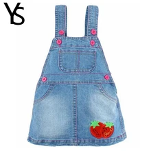 1-3T Summer Autumn Baby Girls Denim Overalls Kids Cotton Denim Dress Jeans Cute Outwear Sweat Toddlers Shorts Children Clothes