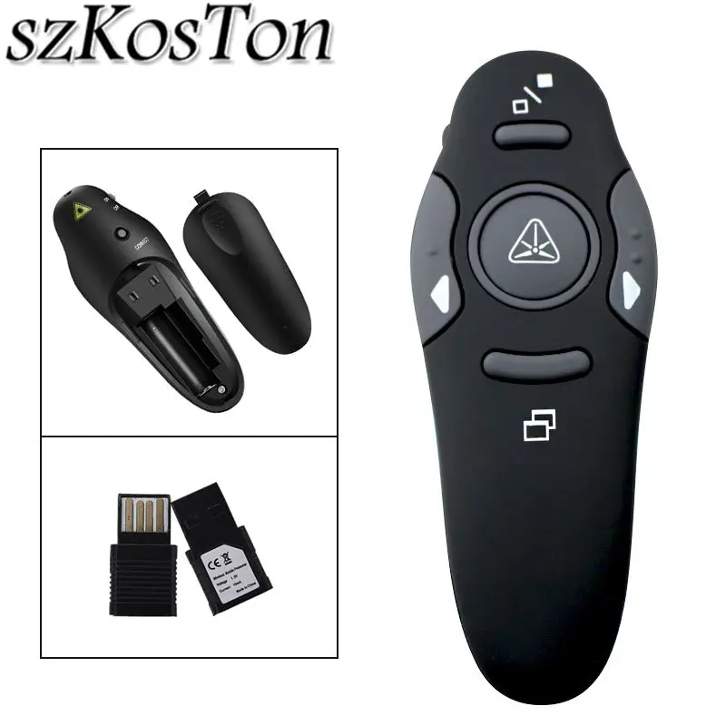 

Wireless USB RF Presenter Remote Control 2.4GHz Wireless Remote Red Laser Pointer Pen for PPT Power Point Presentation