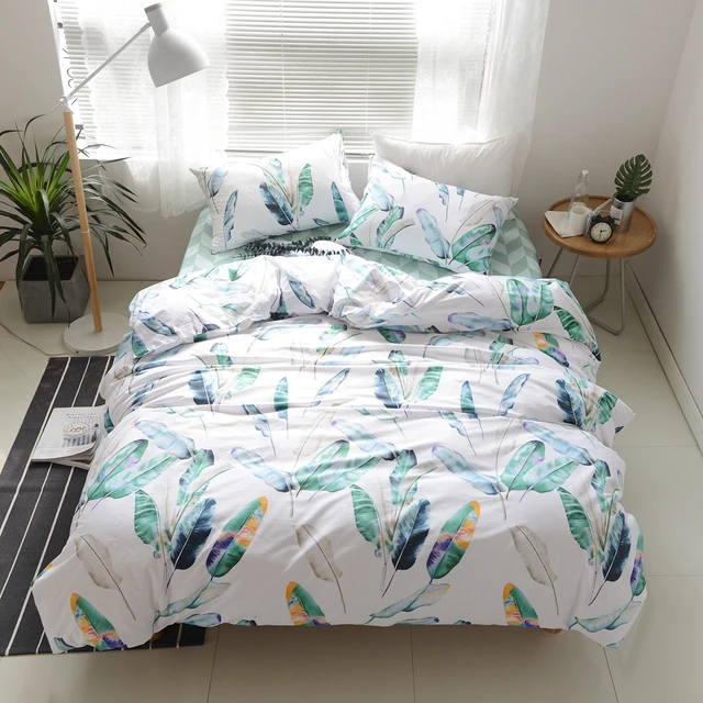 green feather printed duvet cover set 100 cotton green bed sheets feather sheets