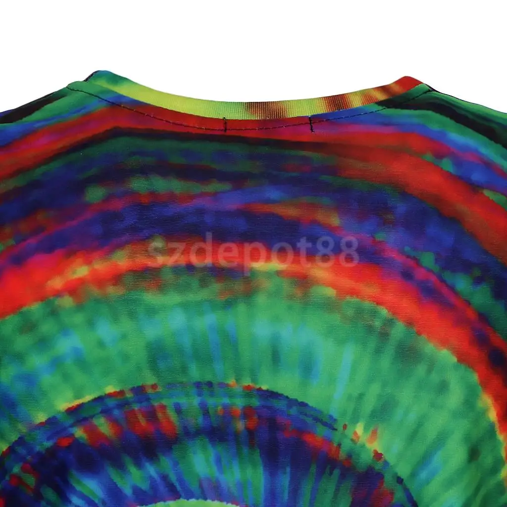 Тропический стиль Tie Dye Graphic футболка с короткими рукавами Повседневные Топы Рубашки в стиле хиппи для молодежи и мужчин