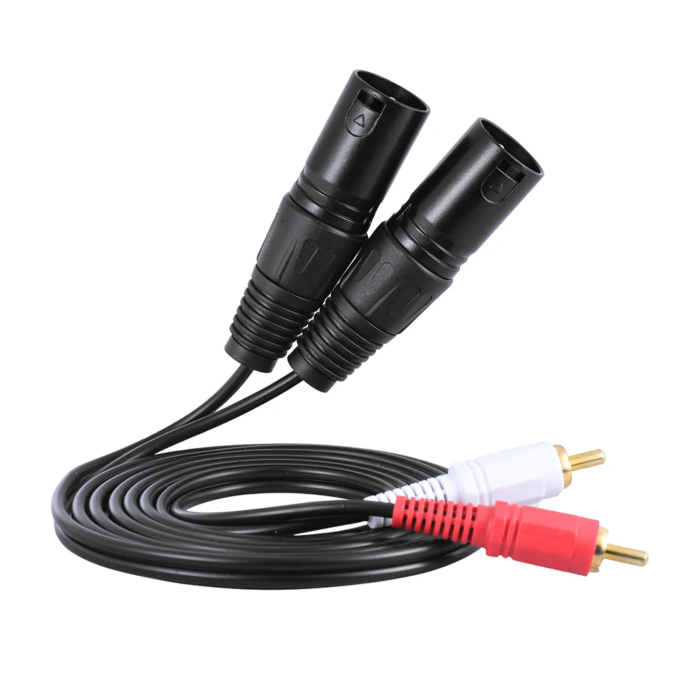 

1.5m/ 5ft Stereo Audio Cable Cord Dual XLR Male to Dual RCA Male Plug for Mxing Console Microphone Amplifier