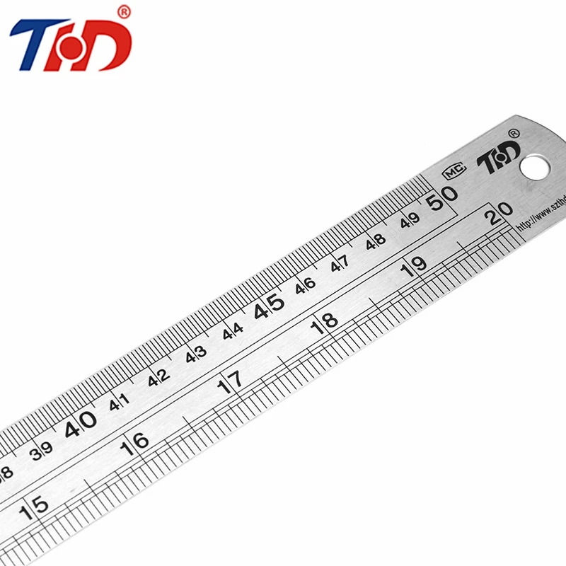 

THD 50cm Steel Metal Ruler Metric Rule Precision Hardware Tools Ruler Double Faced For Office Papelaria