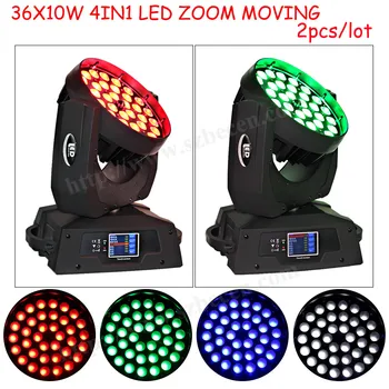 

No fee!! 2pcs touch screen 36x10w led zoom moving head light dmx512 led flashlight fast shipping