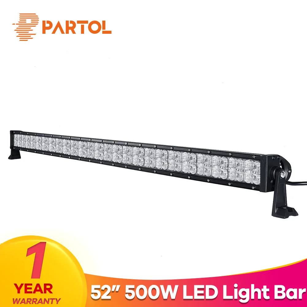 Partol 52&quot 500W Straight DRL LED Light Bar Offroad Led Work Driving Lamp Combo Beam for Truck ATV SUV Boat 4x4 4WD 12V 24V | Автомобили