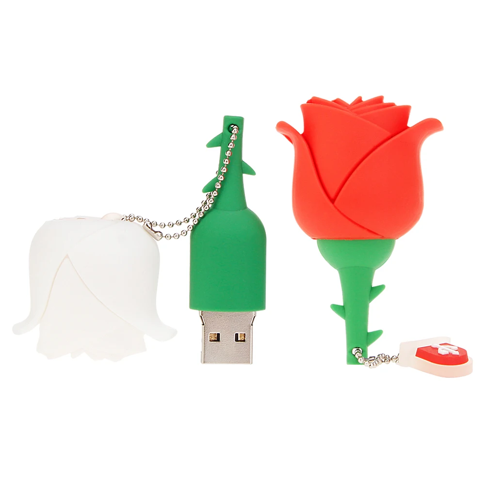 Новинка, красная роза, флеш-накопитель, 64 ГБ, 32 ГБ, USB флеш-накопитель, 16 ГБ, 8 ГБ, 4 Гб, романтический цветок, флешка, USB 2,0, флеш-карта памяти, лучший подарок для девочки