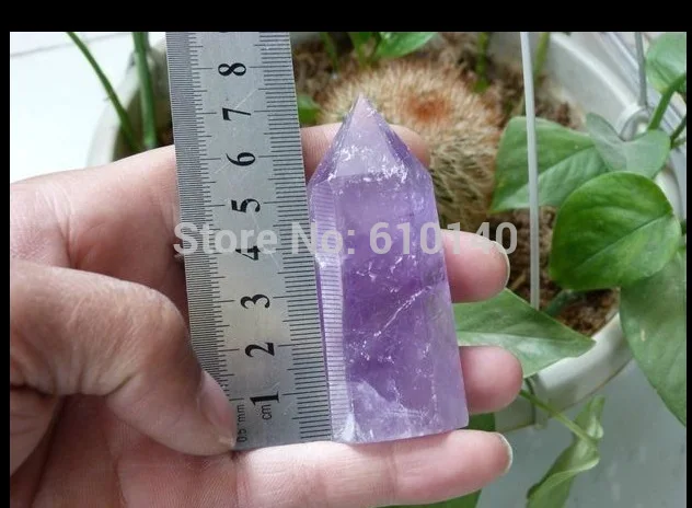 

free shipping AA++ Natural Pretty Amethyst Quartz Crystal Wand Point Healing