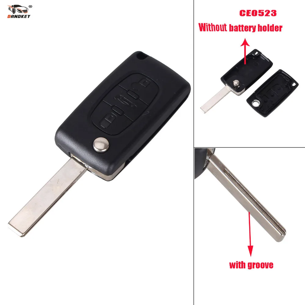 Dandkey новый для Peugeot 307 308 407 607 крышка ключа автомобиля 3 Кнопка флип чехол ключей с