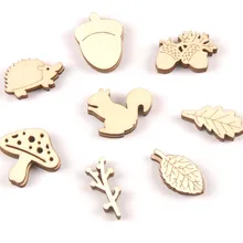 Mix гриб/Ежик/белка/сосновые шишки/с узором в виде листьев, деревянные украшения дерева для Скрапбукинг DIY Carfts домашний декор 20 штук m2154