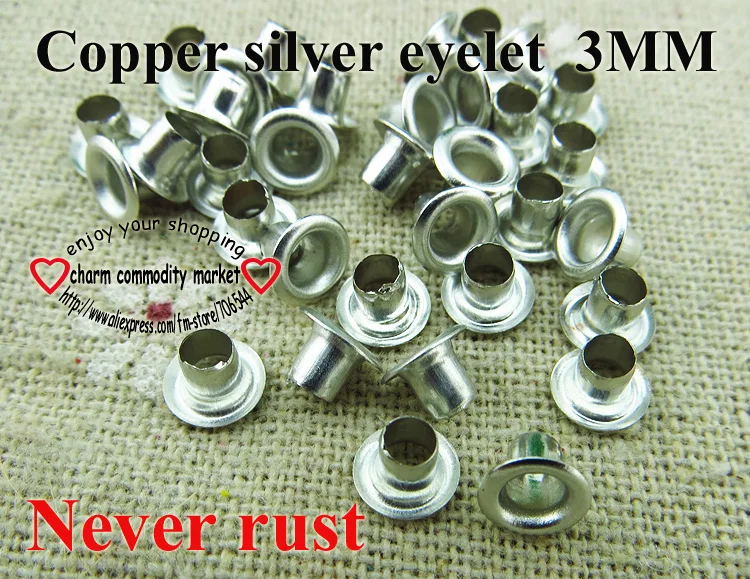 

200PCS 3MM brass silver EYELET button sewing clothes accessory buttons ME-012