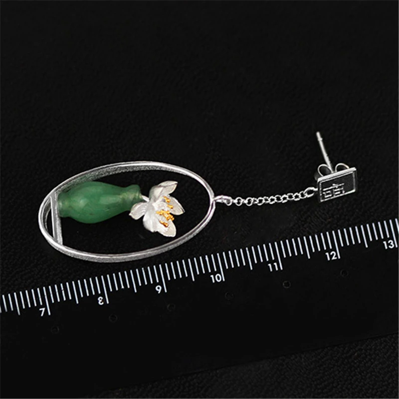 Lotus Fun Реальные Стерлингового Серебра 925 Природный Камень Творческий Изысканные