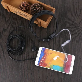 

DOITOP Air Tube Throat Control Earphones 3.5mm Plug Anti-Radiation Headset Earphone Earbud Spiral Earphone for Smartphones