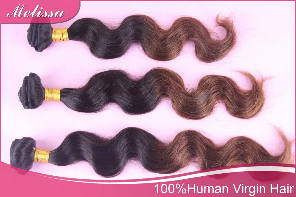 

Unprocessed Virgin Brazilian Ombre Hair Extensions,Cheap T1B-4 Two Tone Brazilian Body Wave Ombre Human Hair Weave Bundles