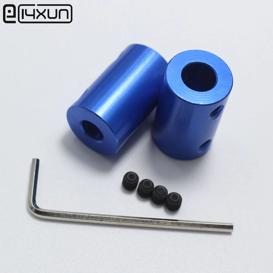 

5sets OD14L25 6.35x8mm Aluminium Alloy Coupling 6.35mm to 8mm Shaft Couplings with Hex Wrench+Screws Motor Coupler Connector