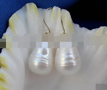 

HOT SELL - > 00065 white baroque freshwater pearl dangle earring -Top quality free shipping
