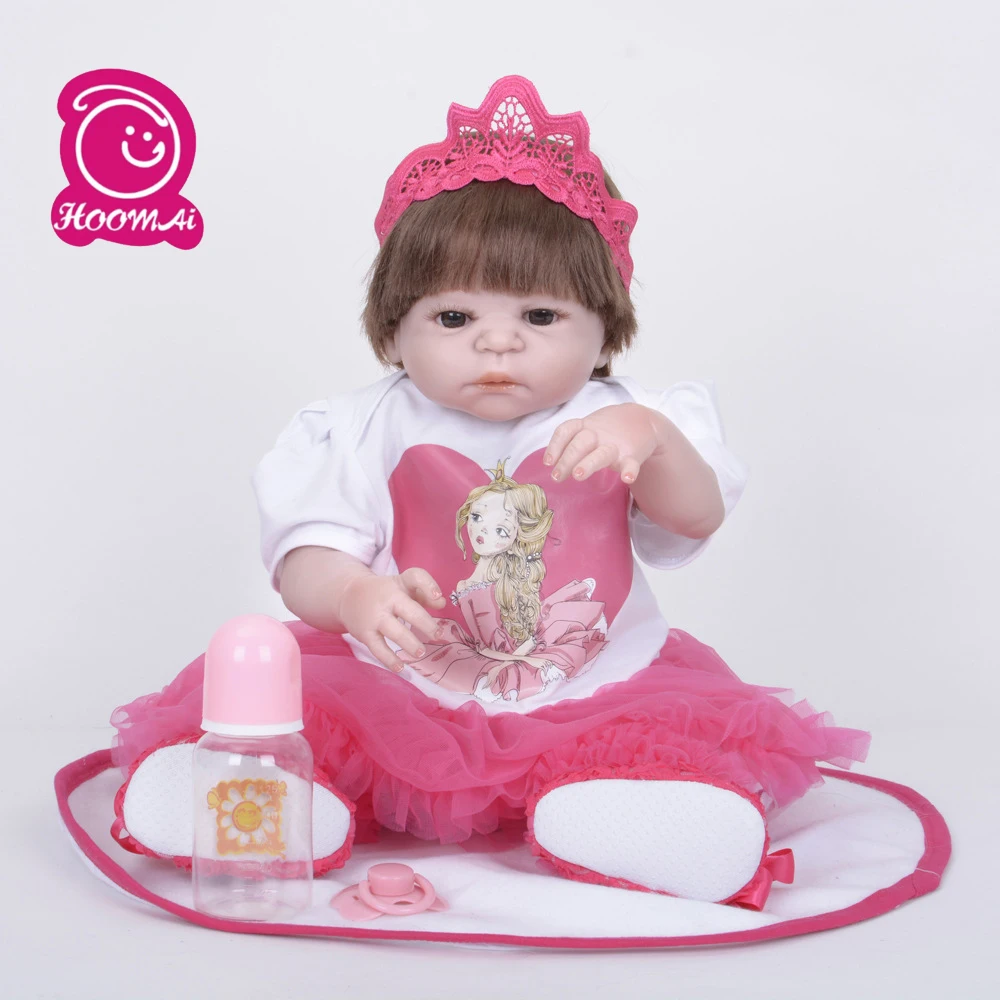 

22" 55cm Kawaii Hair Rooted Sunshine Angel Silicone Newborn Baby Reborn Baby Dolls Kid's Toy XMAS Gift