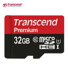 Transcend 90 МБ/с. Micro SD карта, 32 ГБ, 64 ГБ оперативной памяти, 16 Гб встроенной памяти, слот для карт памяти Class10 U1 флеш-карта памяти Micro SD microSD UHS-I для смартфона