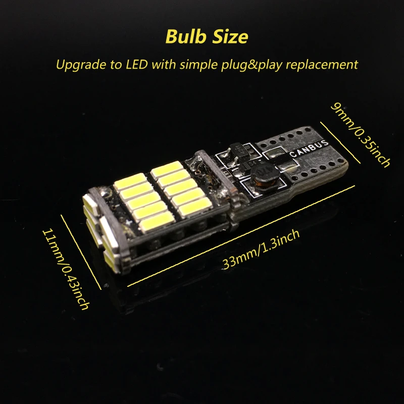 2x T10 W5W 194 501 светодиодный светильник Canbus без ошибок автомобильный светильник s 26 SMD 4014 чип белый светильник для чтения 12V 5w5 авто