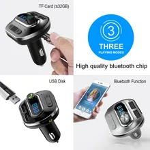 Siparnuo FM Modulator Car Bluetooth FM Transmitter Modulator Dual USB Car Charger MP3 Player 5V 2.1A