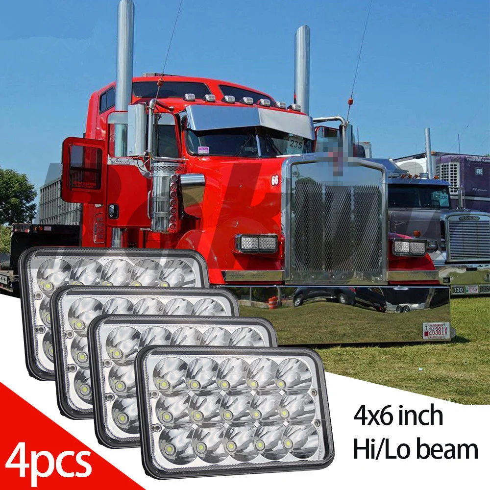 4X LED Headlight Sealed Hi/Low Beam HID Bulbs For Peterbilt 357 378 379