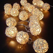 5M Christmas Lights Outdoor Guirlande Lumineuse Led String Fairy Lights Warm White Rattan Ball Lights Garland Luces Decorativas