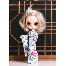 Новое поступление, 1 шт., 1/6 платье для куклы Blyth, голубое, розовое цветное кимоно, одежда для Барби, лички, Курна 30 см, Одежда для куклы, 5 цветов
