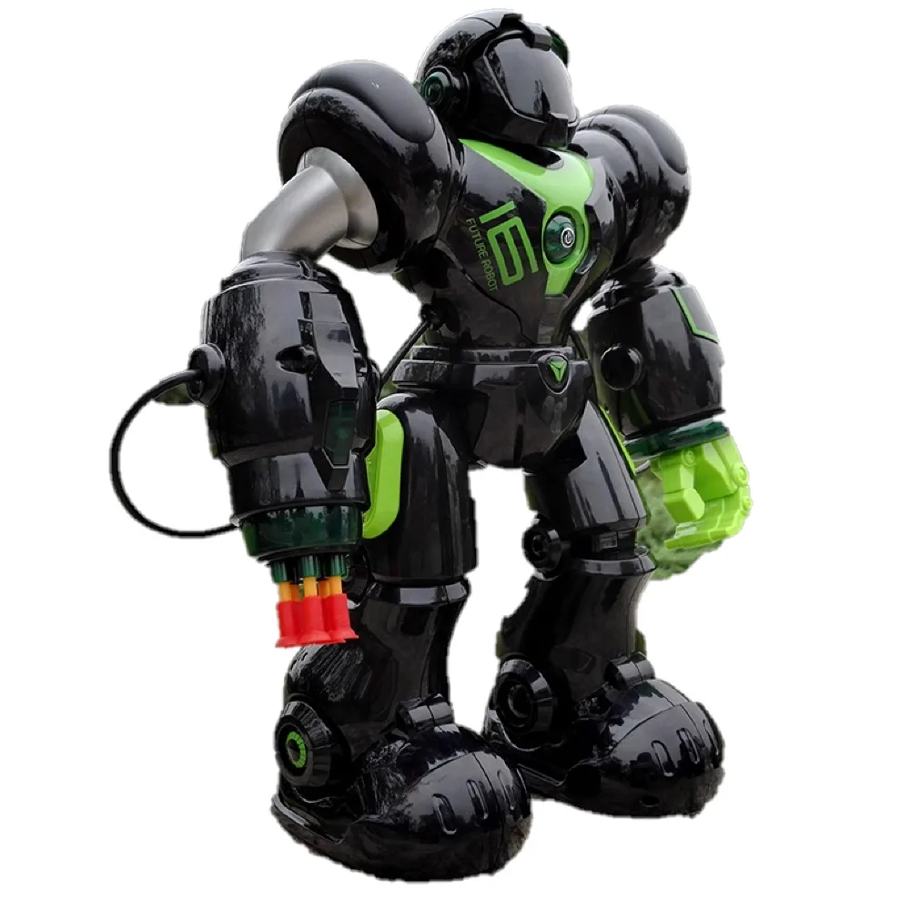 Интеллектуальный ИК RC робот говорящий ходьба стрельба свет и музыкальная игрушка боевой Поющий режим танца интеллектуальная программа игрушки черный - Цвет: Black