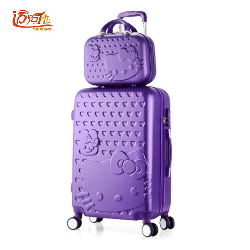 

Hello Kitty children's suitcases luggage set 20"22"24"26"28" inch with 14" make up case, girls waterproof bag on wheels