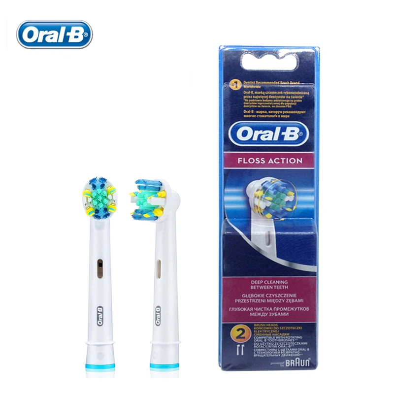 

Oral B Floss Action Replacement Tooth Brush Heads EB25 Deep Clean Rechargeable Rotation Oral-B Electric Toothbrush Head 2pc/Pack