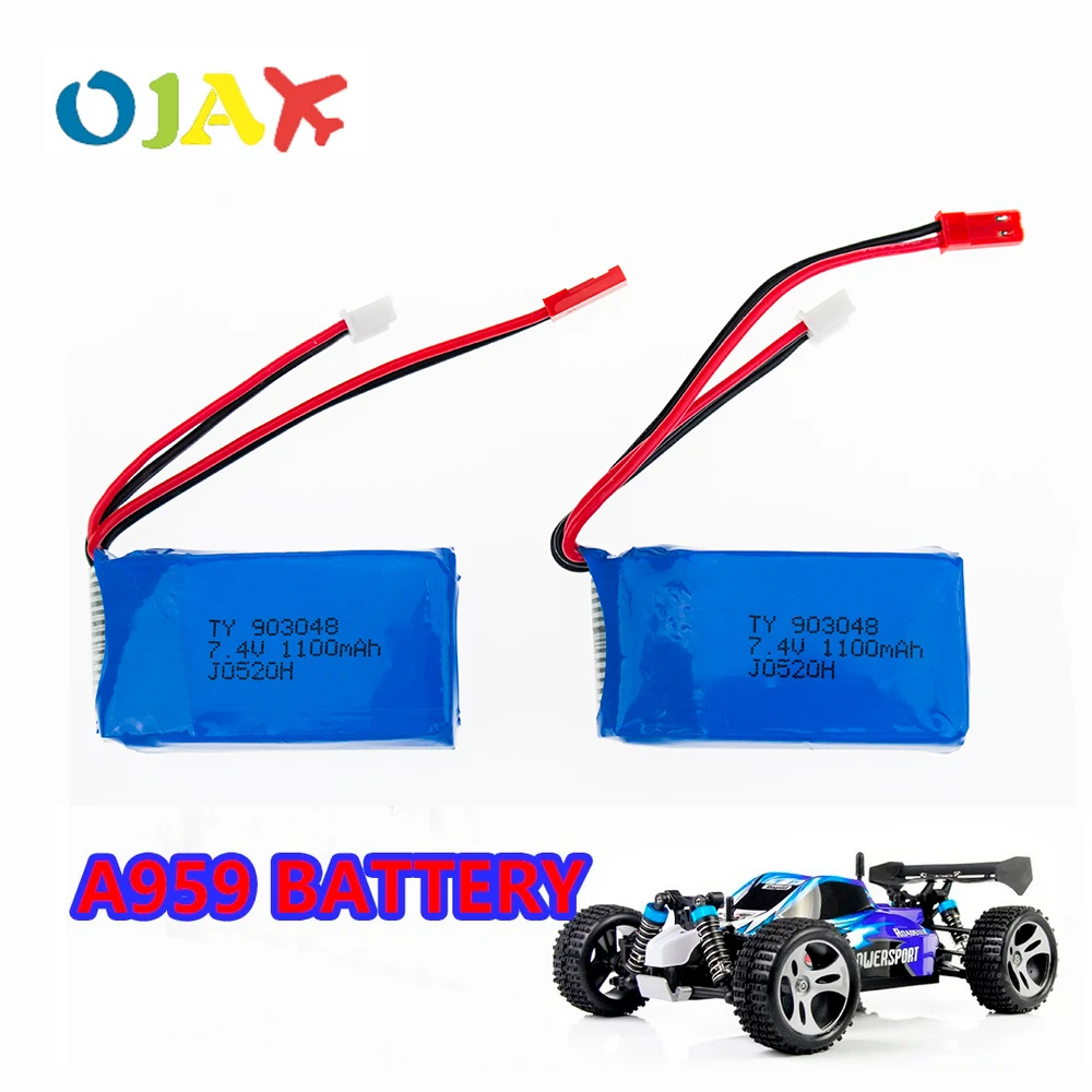 2pcs LiPo RC font b Drone b font Battery 7 4V 1100mah Battery For Wltoys A949