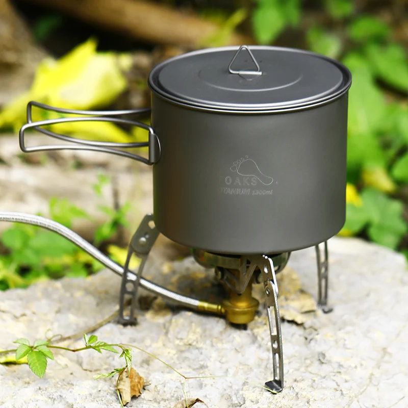 TOAKS 1.3L pot Ultralight Outdoor Camping Titanium Pot Cooking Pot Titamium Cookware Set