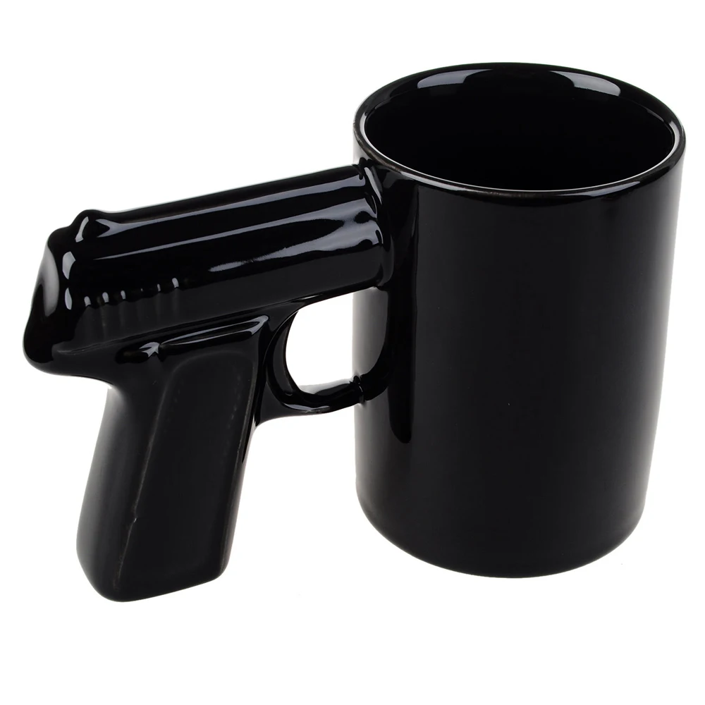 Free Shipping 1Piece Pistol Grip Coffee Cups And Mugs Funny Gun Mug Milk Tea Cup Creative Office Ceramic Drinkware | Дом и сад