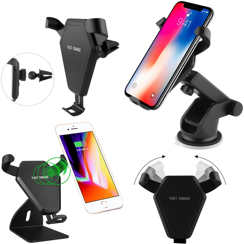 Car QI Wireless Charger for Samsung Note 9 8 S9 S8 S7 S6 for IPhone X XR XS Max 8 Plus Wireless Charging Air Vent Phone Holder