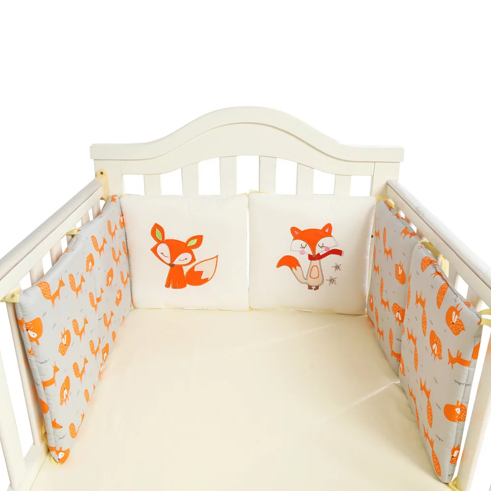 Baby Crib Bumper Nursing Pillow Fox Elephant Baby Bedding Back Cushion Cot Bumper protector Newborn Baby Room Decor 6Pcs/12Pcs