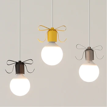 

2020 Rural Bowknot Restaurant Pendant Lamp Romantic Beautiful Bar Bedroom Decor pendant Lighting