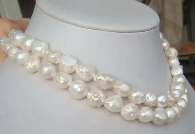

ddh001522 huge baroque 12-13MM SOUTH SEA GENUINE WHITE PEARL NECKLACE 34" 28% Discount (A0501)