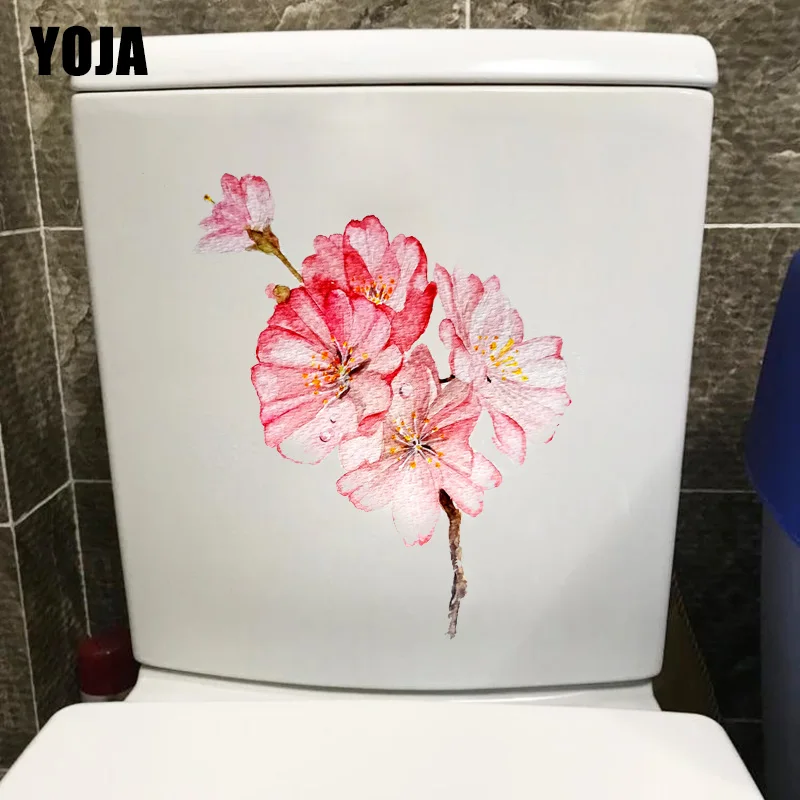 YOJA 19.5*24CM Creative Hand Drawn Cherry Blossom Bedroom Wall Sticker Bathroom Toilet T1-0438 | Дом и сад