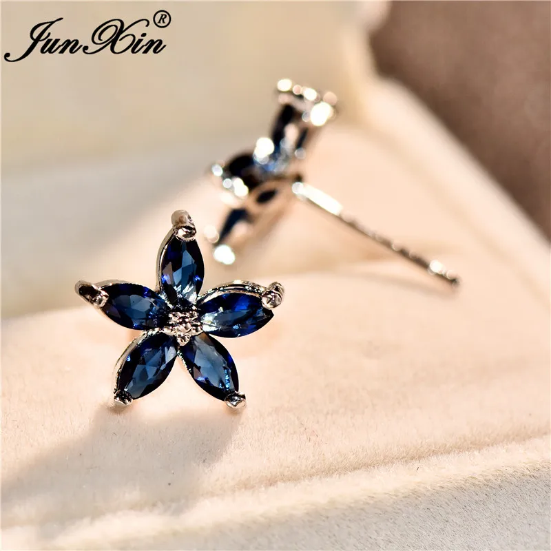 925 Sterling Sliver Blue Shiny Star Stud Earrings for Women Jewelry Accessories 925 Sterling Sliver Blue Shiny Star Stud Earrings for Women Jewelry Accessories