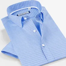 Smart five männer shirt slim fit horizontale gestreiften baumwollhemd einfache fashio männer kurzarm shirts sfs5t250