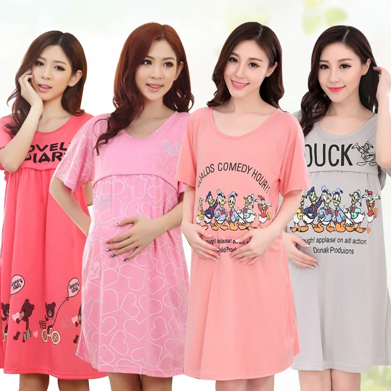 

Clothing Summer Nightgown Maternity Dress Month Pregnant Women Maternal Breastfeeding Clothing Home Furnishing Feeding Out