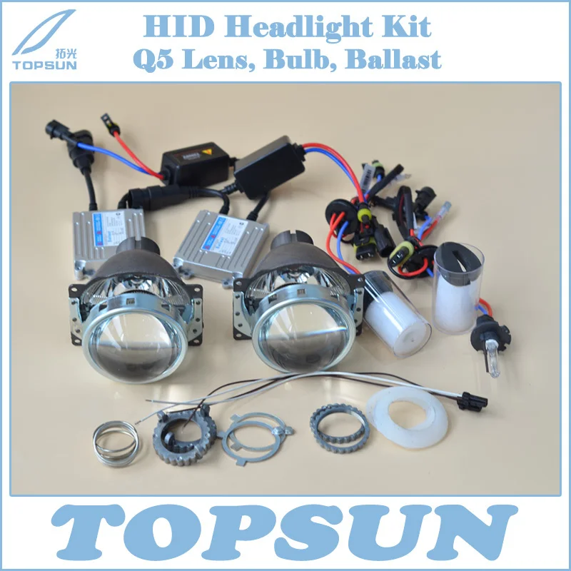 Free Shipping Car Light Kit H4 Projector Lens 3 Inches Q5 Koito Bixenon, 35W HID Xenon Headlight Bulb D2H and Ballast источник света для авто sinolyn q5 koito