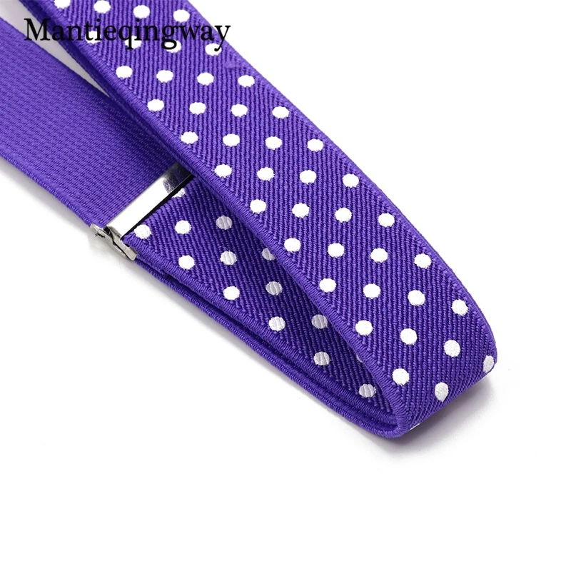 Mantieqingway унисекс в горошек регулируемый Y назад подтяжки для женщин галстук бабочка комплект для мужчин и модная рубашка эластич