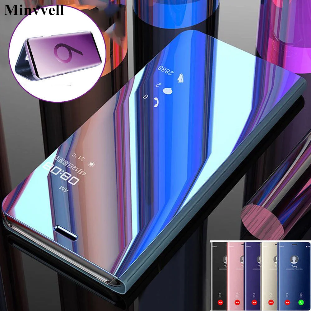 

Clear Mirror Smart Case For Samsung Galaxy Note 9 8 S9 S8 S7 S6 edge Plus A8 A7 A6 A5 A3 2017 2018 A9 Star lite Flip Stand Case