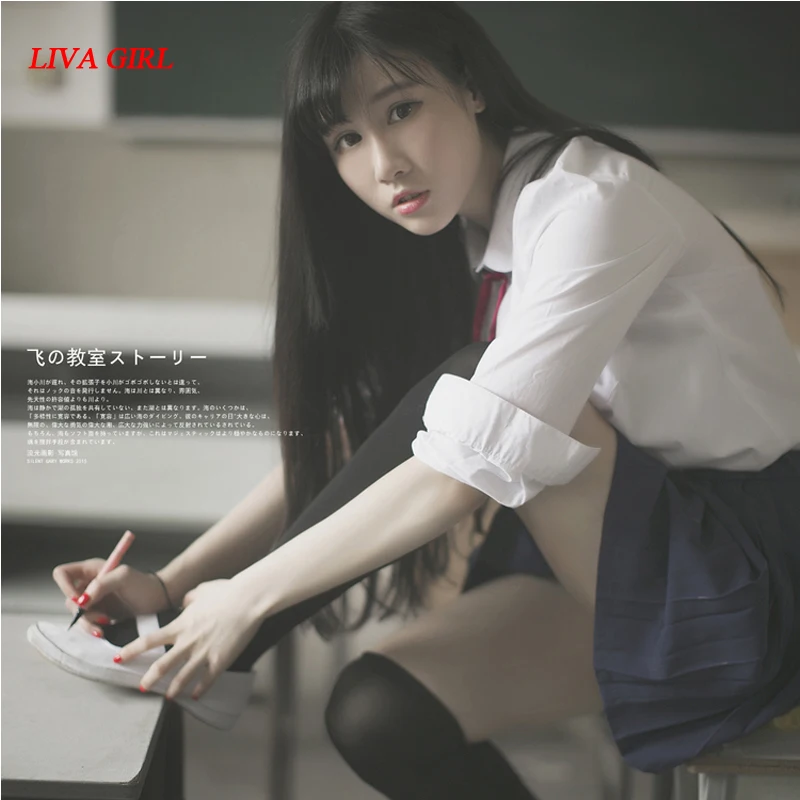 

Japanese School Uniforms JK Sailor Navy Short-sleeved T Shirt College Suit Skirt Female Summer