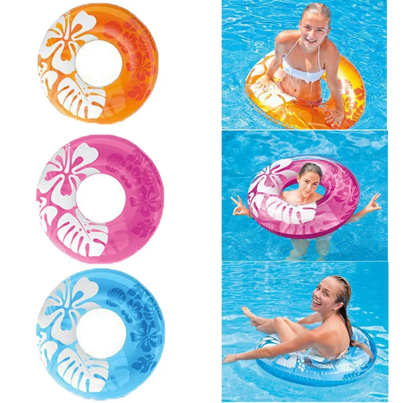 

90cm PVC Inflatable Swimming Rings 3 Colors Flamingo Pool Floats Circle For Adult Life Buoy Pool Tube Raft Pool Fun Toys