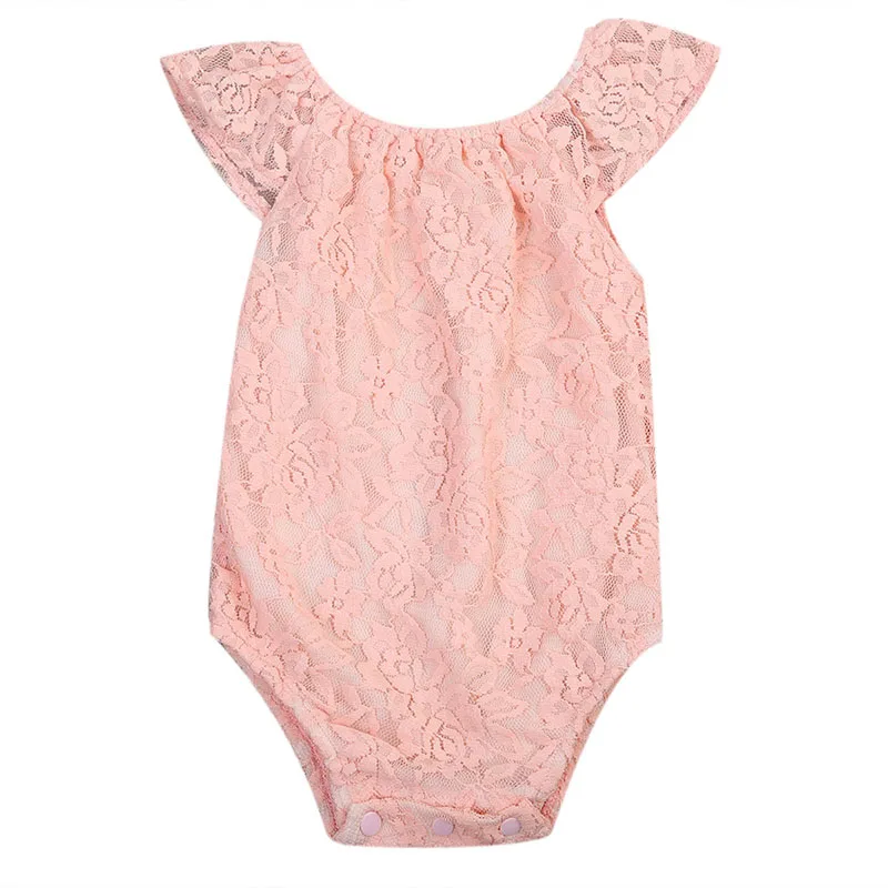Pink Newborn Baby Girl Lace Romper 2017 Summer Princess Toddler Kids