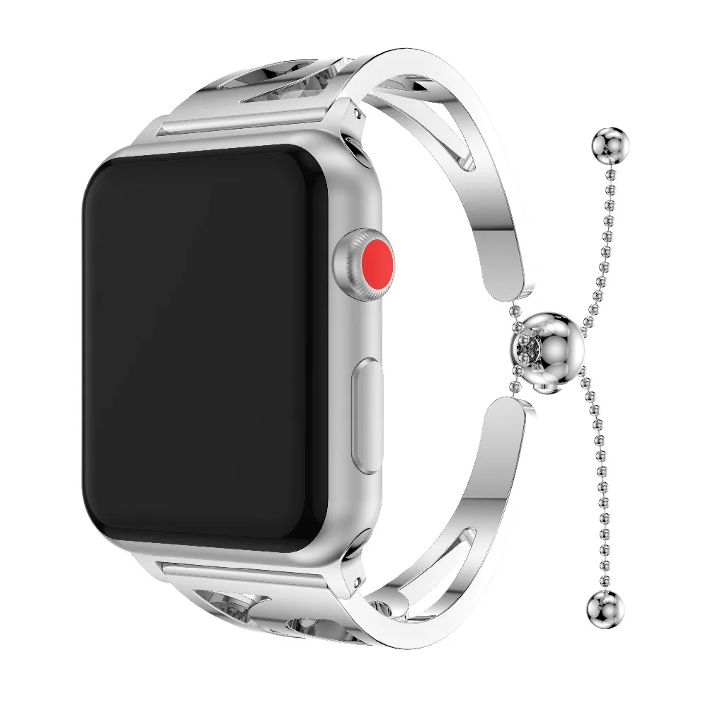 38 мм 42 мм Роскошные ювелирные часы браслеты для Apple Watch Модный кулон из нержавеющей стали ремешок для iWatch 3 2 1