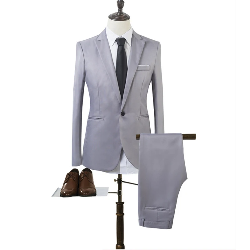 D'affaires Slim Fit Costume Mode Marque Ciel Avec rouge gris De Bouton kaki Un Pantalon Veste Homme Le Blazer Mariage Décontracté Pour Hommes Costumes Noir pu YC0xqfU